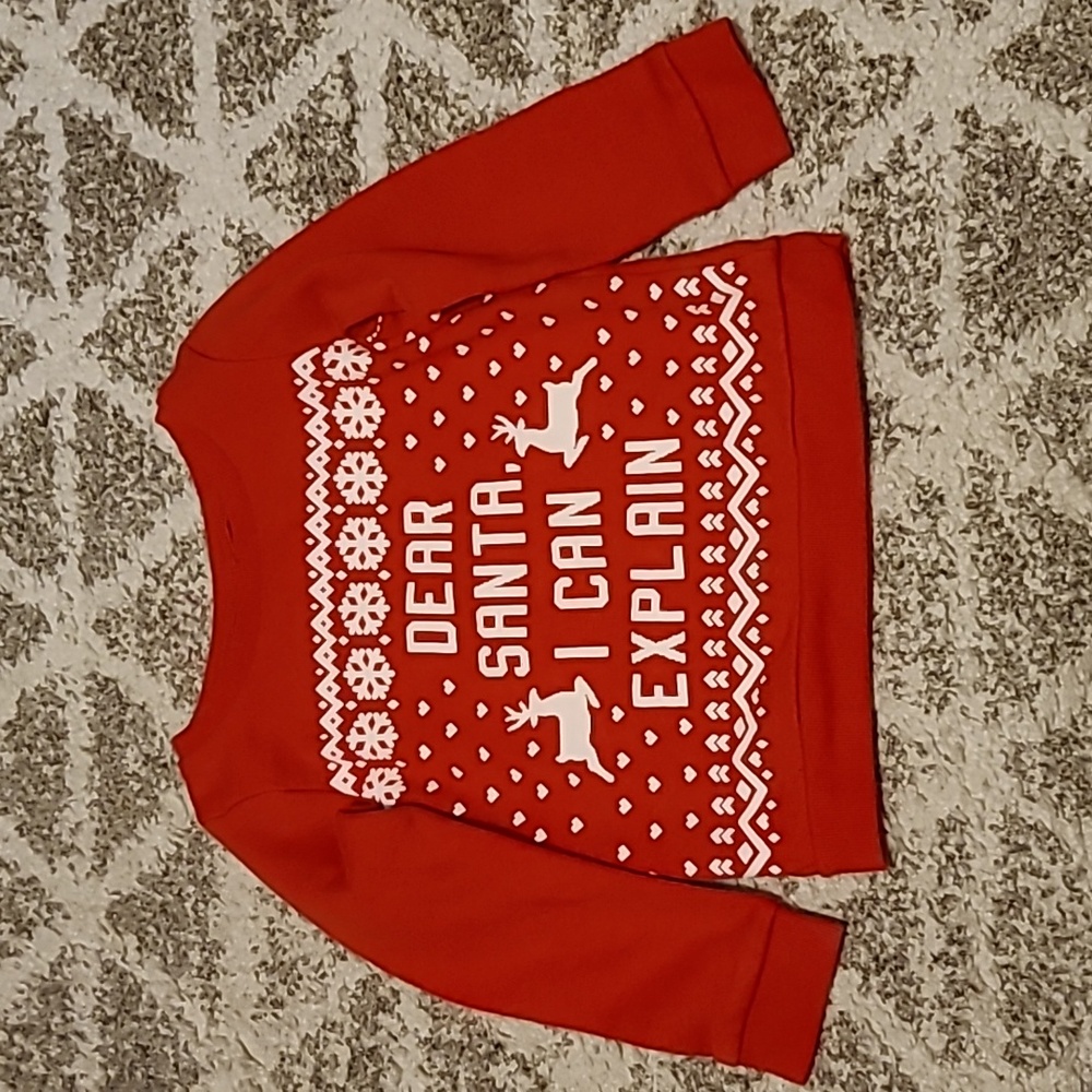 4 for $28 - Carter's Girls 3T Red Sweatshirt "Dear Santa I Can Explain"